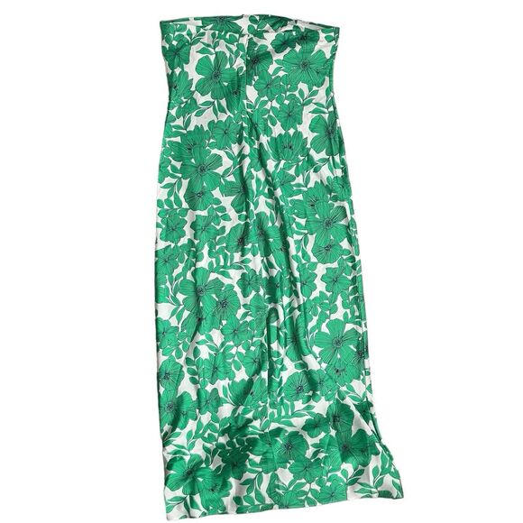 J Crew Collection Dress Women’s 8 Green Strapless Floral‎ Greenhouse Print - Picture 9 of 11